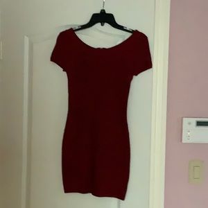 Burgundy body con dress from Bebe